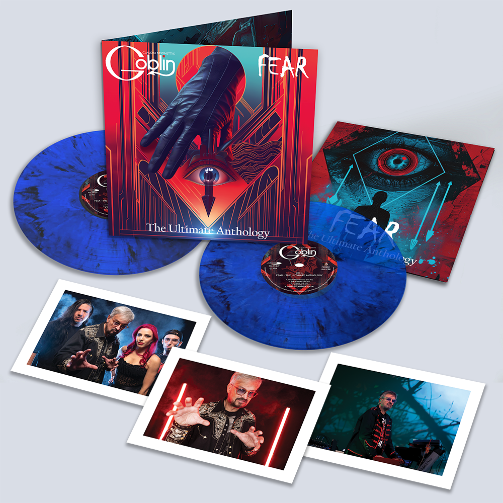 Claudio Simonetti’s Goblin – FEAR – Ultimate Anthology – DELUXE Limited Double Marble Blue Vinyl + Inserts + Postcards