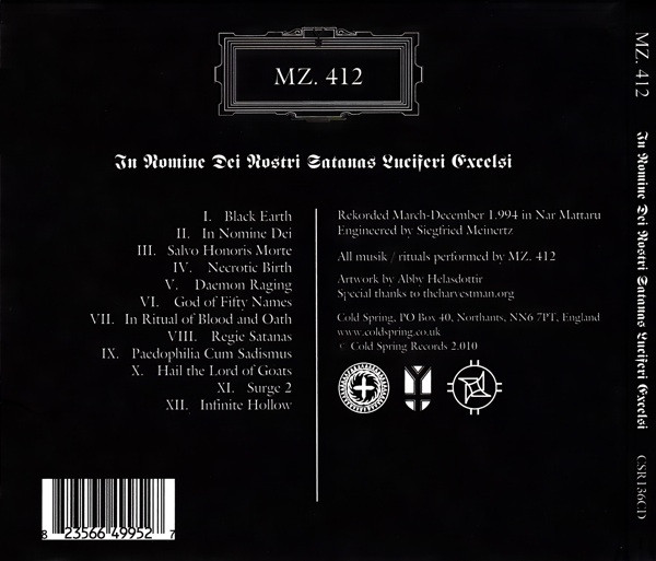 MZ. 412 – In Nomine Dei Nostri Satanas Luciferi Excelsi - CD - Image 2