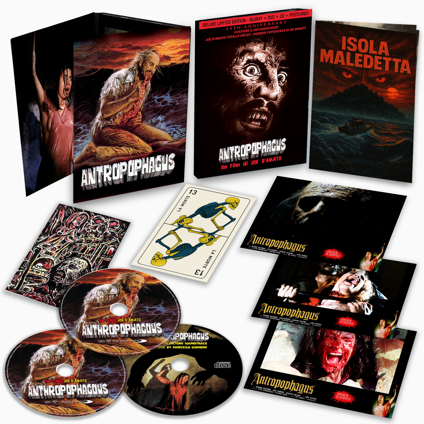 ANTROPOPHAGUS - Deluxe Edition - Bluray - Dvd - CD - Comic Book - Cards