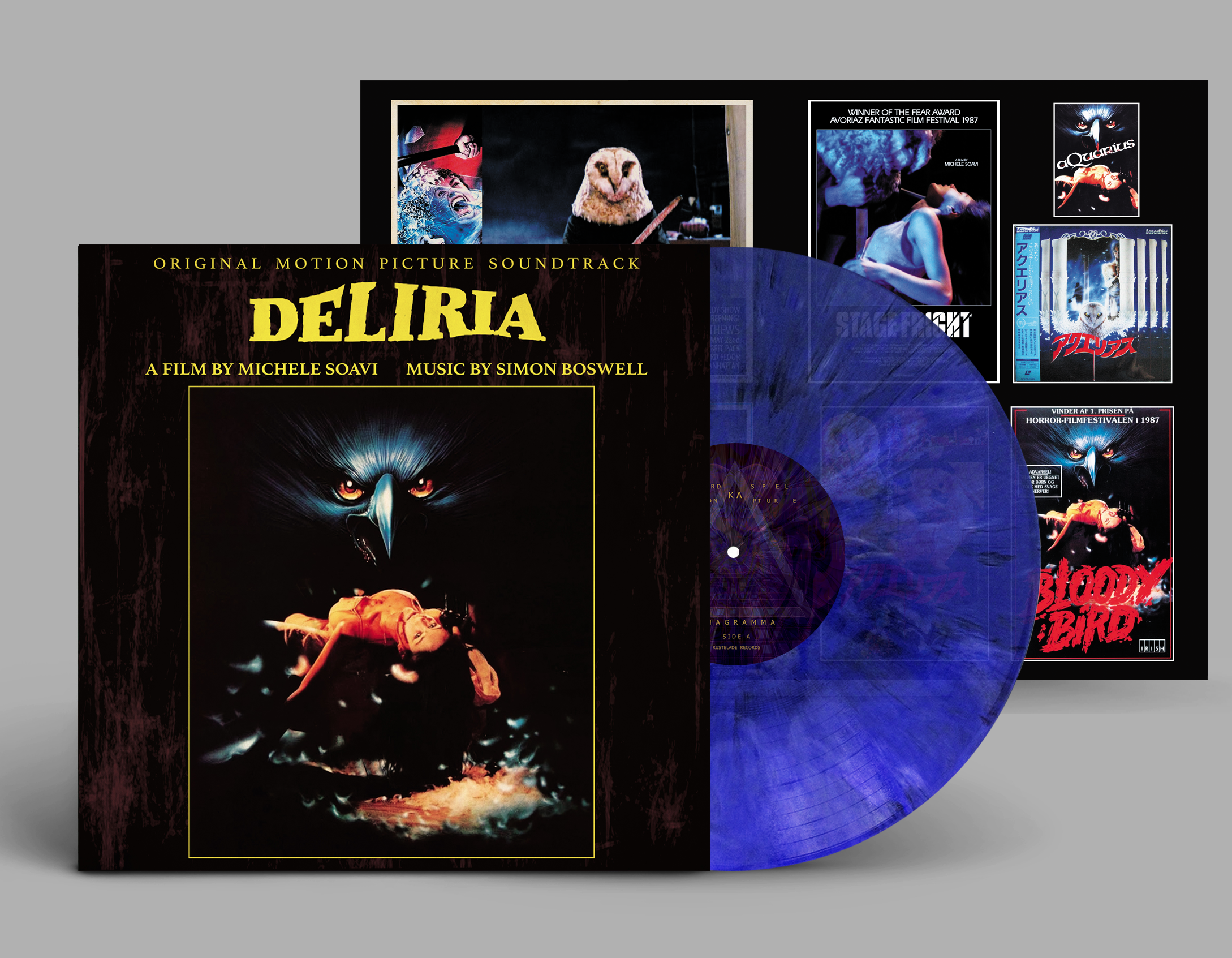 Simon Boswell - Deliria - Stage Fright - Soundtrack - Ultra Limited Blue Marble Vinyl + Insert