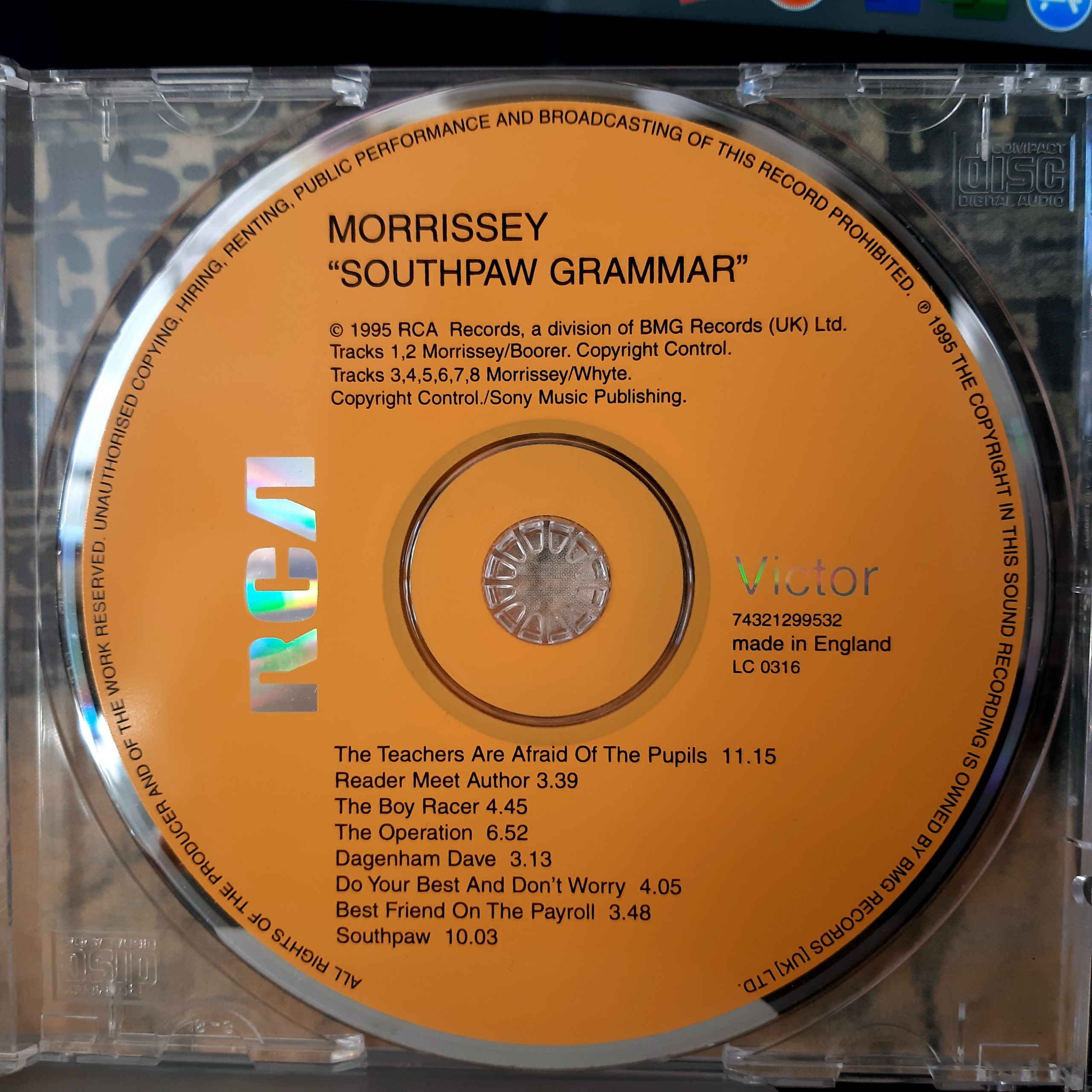 Morrisey - "Southpaw Grammar" - CD - Image 3