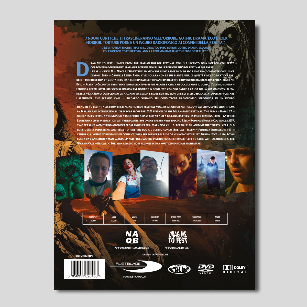 DRAG ME TO FEST VOL. 3 - Tales from the Italian Horror Festival - DVD - DELUXE DIGIPACK - 500 COPIES (PREORDER OUT IN DECEMBER) - Image 2